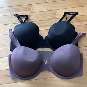 Victoria's Secret Smooth Lightly Lined Demi Bras 34D Lot of 2